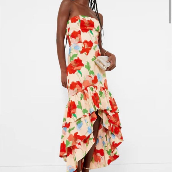 TUCKERNUCK Hyacinth House Red Multi Floral Strapless Malory Dress NWT XL - Picture 2 of 10